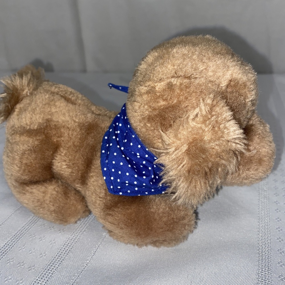 1982 Dakin Dog Plush Fun Farm Puppy 6.5" Long Nutshells Stuffed Animal toy brown